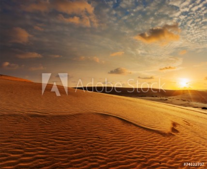 Picture of White sand dunes on sunrise Mui Ne Vietnam